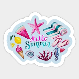 Hello Summer Design Sticker
